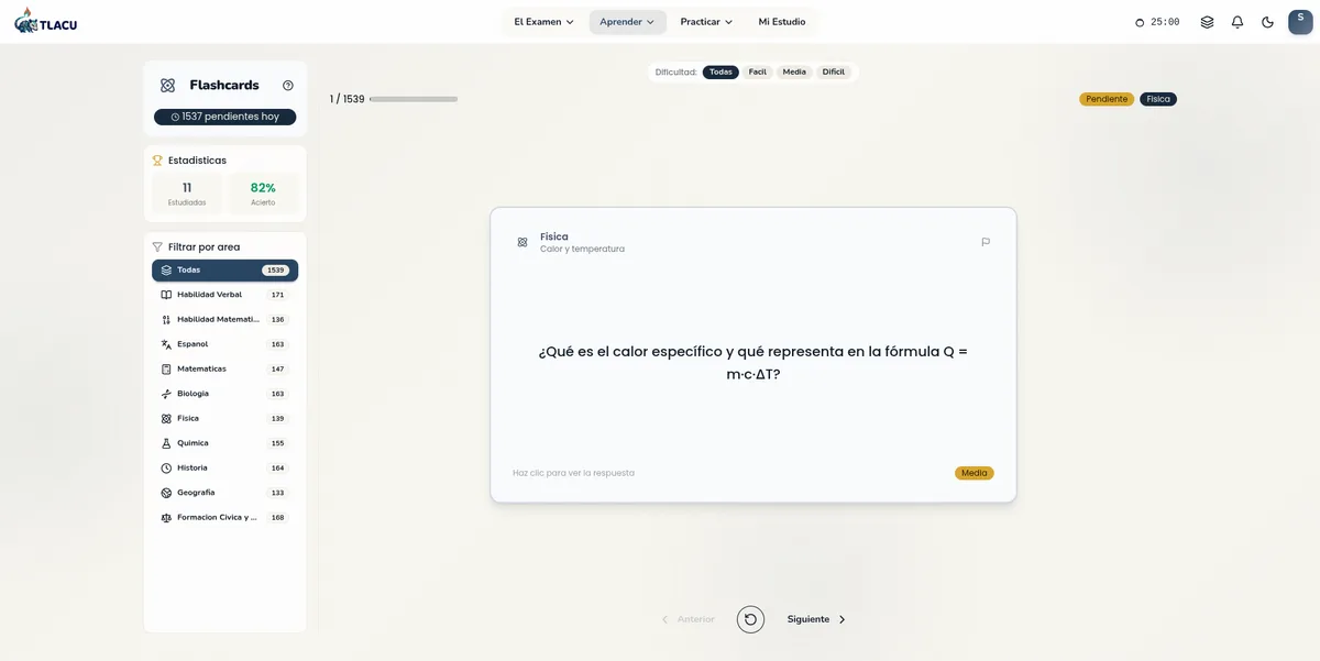 Flashcards de TLACU con repetición espaciada